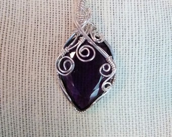 50 ct Amythest Wrapped in Sterling Silver