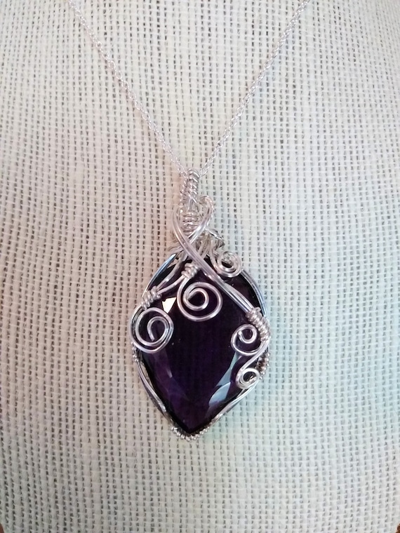 50 ct Amythest Wrapped in Sterling Silver