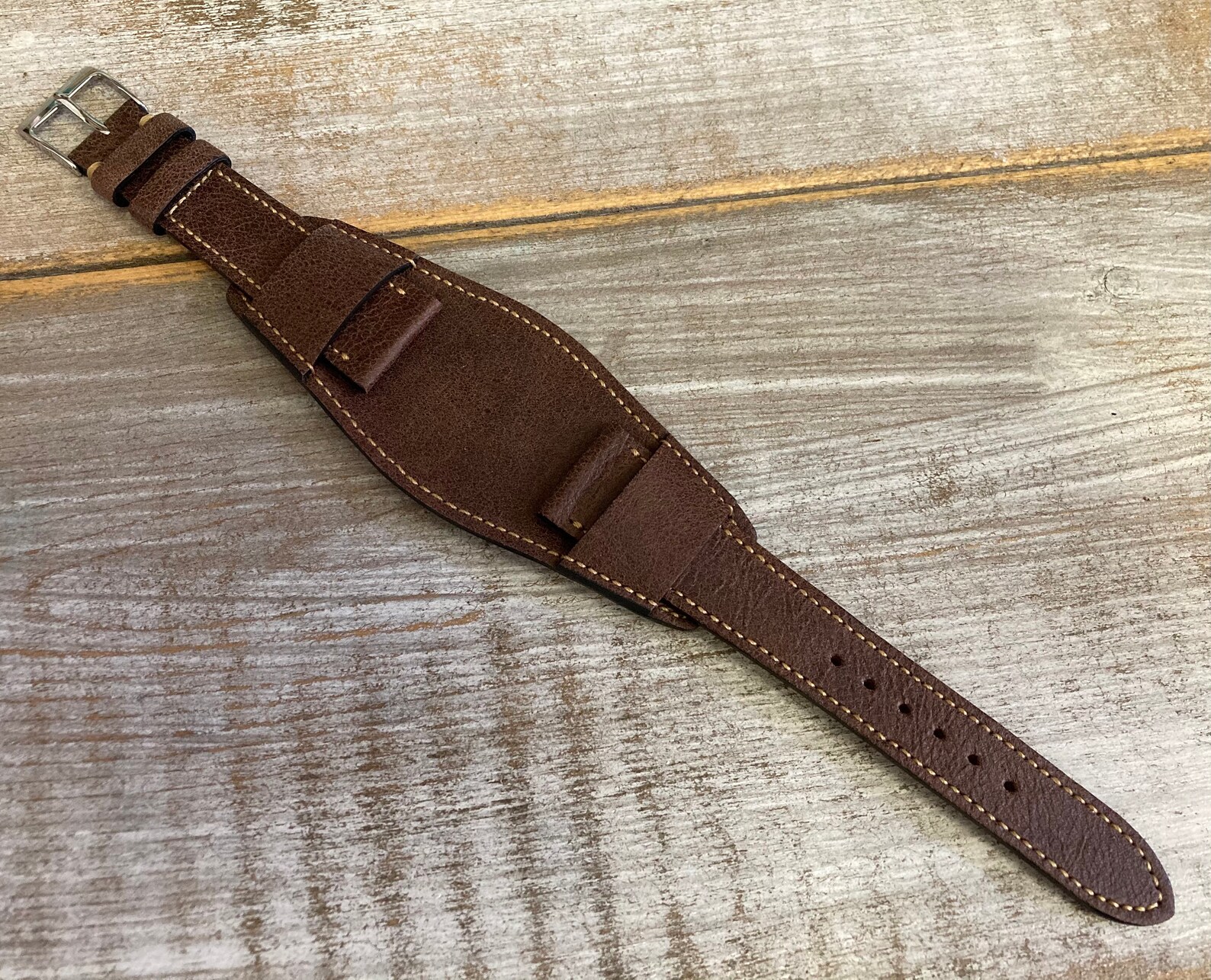 20mm Brown Vintage leather BUND strap | Etsy