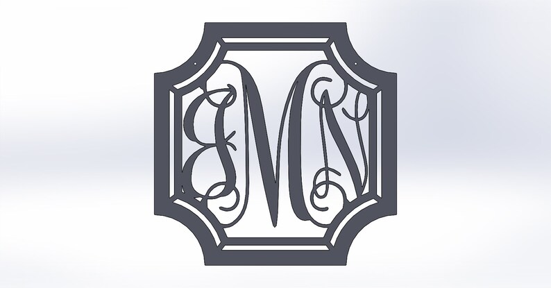 Scalloped Octagon Vine Monogram