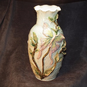 Hand Made Fine Art Ceramic Vase, Wheel Thrown Vase, Pottery, Pottery Vase, Tall Vase, Butterfly Vase, one of a kind Pottery