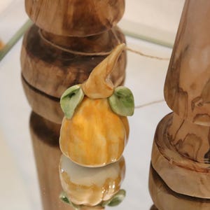 Hand Sculpted Miniature Porcelain Pumpkin: Fall Decor