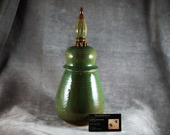 custom memorial urn, memorial cremation urn, Pottery urn Jar, lidded urn jar, wheel thrown pottery urn, clay pottery urn