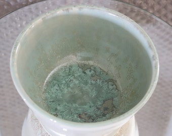crystalline glazed candy dish, coffee table bowl