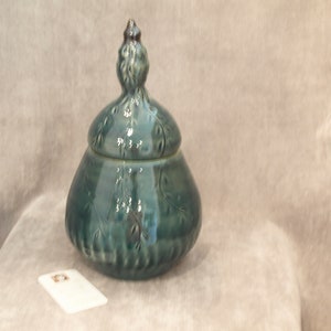 Custom Urn, blue urn, unique urn, handmade urn