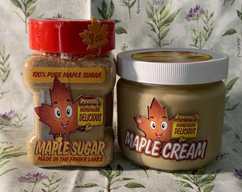 All Natural 16 oz Maple Cream and 8 oz Maple Sugar (Darker Sugar)