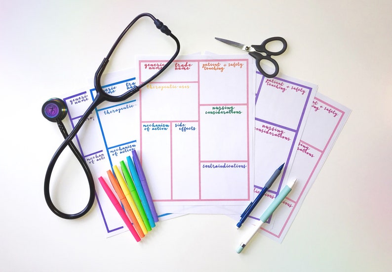 Pharmacology Graphic Organizer Template for Note Taking | Etsy