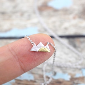 Silver Mountain Necklace, Dainty Mountain Pendant Necklace, Mountain Necklace, Birthday Gift,6026