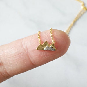 Gold Mountain Necklace, Dainty Mountain Pendant Necklace, Mountain Necklace,Birthday Gift, Tiny Mountain Necklace image 1