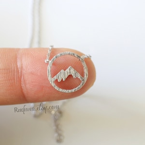 Silver Mountain Necklace, Dainty Mountain Pendant Necklace, Snowy Mountain Top Necklace,Mountain Necklace, Birthday Gift