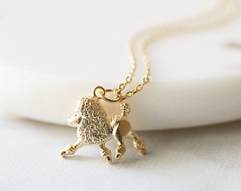Dainty Gold Poodle Charm Necklace Gold French Poodle Necklace bridesmaid Gift Birthday Gift Best Friend Gift Etsy