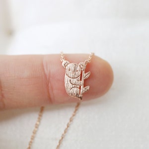 Dainty Necklace, Rose Gold Koala Necklace,Bridesmaid Gift,Birthday Gift,Koala Necklace, Cute Animal Necklace