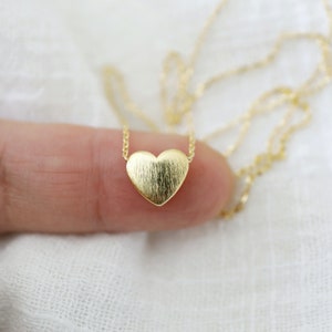 Dainty Gold Heart Necklace, Gold Small Heart Necklace,Bridesmaid Gift, Heart Necklace, Birthday Gift