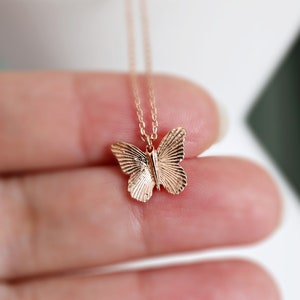 Dainty Rose Gold Butterfly Pendant Necklace, Butterfly Necklace, Bridesmaid Gift, Birthday Gift, Birthday Gift, Mothers Day Gift
