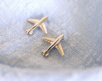 Tiny Airplane Earrings,Dainty Airplane Post Earrings, Airplane Earrings, Airplane Studs Earrings