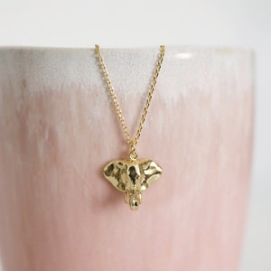 Gold Elephant Necklace: Dainty Lucky Charm Necklace