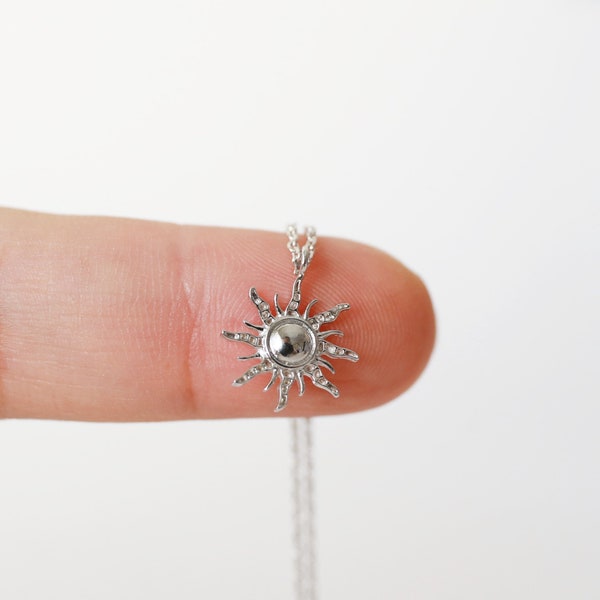 Sun Pendent Necklace, Sun Necklace, Layering Necklace, Dainty Necklace, Birthday Gift - 1319