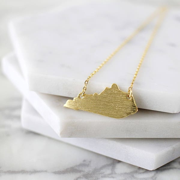 Dainty Necklace,Gold Kentucky State Charm Necklace , KT State Charm Necklace, Kentucky Necklace