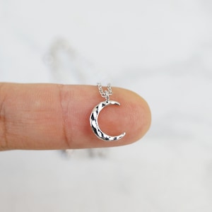 Silver Crescent Moon Necklace, Moon Necklace,Birthday Gift,Celestial Necklace,Layered Necklace, Minimalist Necklace-