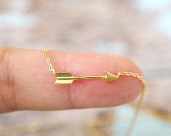 Arrow Necklace Tiny Gold Arrow Necklace 