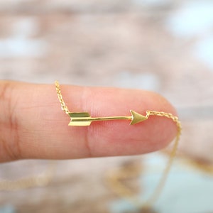 Arrow Necklace, Tiny Gold Arrow Necklace, Minimalist Necklace, Arrow Necklace, Birthday Gift