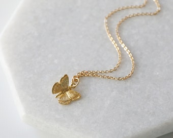 Dainty Gold Butterfly Pendant Necklace, Butterfly Necklace, Bridesmaid Gift, Birthday Gift, Minimalist Necklace, Birthday Gift