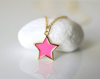 pink star necklace