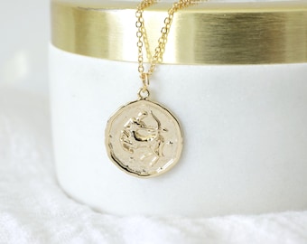 Naszyjnik z monetą Strzelca: Złoty znak zodiaku, biżuteria niebiańska