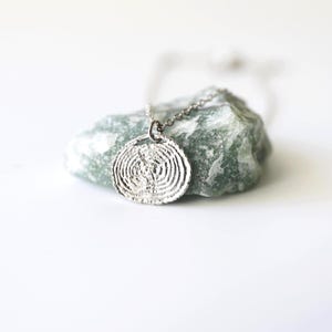 Silber Baum Wachstum Ring Anhänger Halskette, Minimalist Schmuck