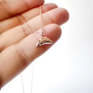 Mini Croissant Necklace, Super Tiny Rose Gold Croissant Pendant Necklace, Birthday Gift, Dainty Necklace, Graduation Gift