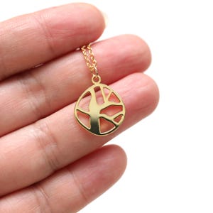 Dainty Gold Tree of Life Necklace: Abstract Pendant