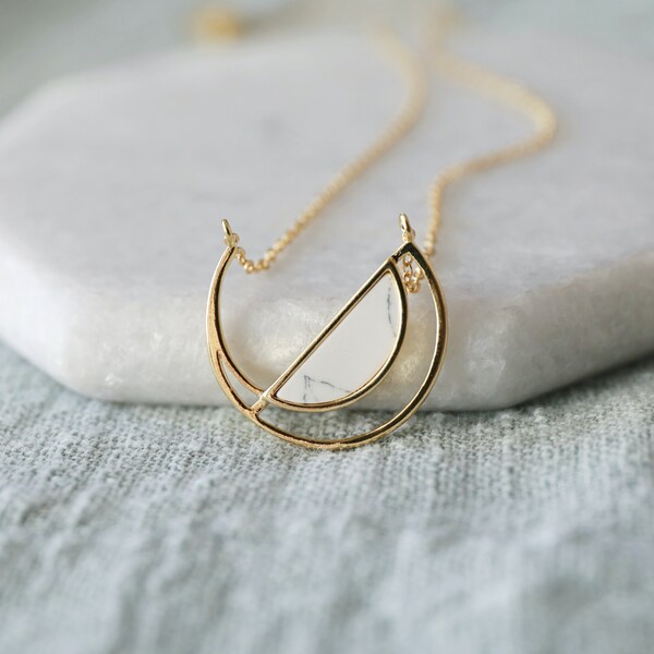 Half Circle Necklace Etsy