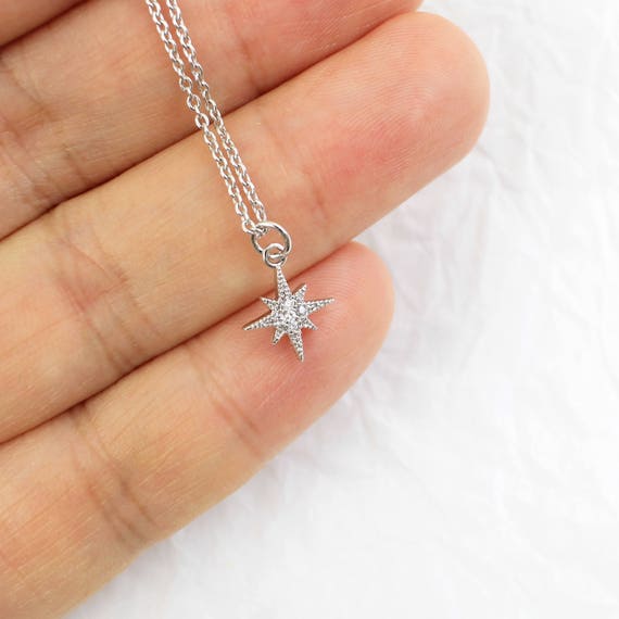 Silver Necklaces for Women, Sterling Silver Tiny Pendant Necklace, Dainty  Silver Necklace UK, Tiny Star Silver Pendant, Dainty Jewellery -  Israel