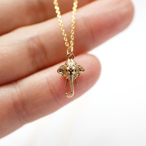 Dainty Gold Elephant Necklace: Lucky Charm Pendant