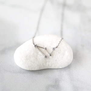 Capricorn Zodiac Necklace: Silver Constellation Jewelry, December/January Birthday