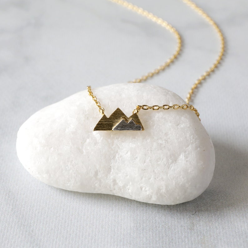 Gold Mountain Necklace, Dainty Mountain Pendant Necklace, Mountain Necklace,Birthday Gift, Tiny Mountain Necklace image 5