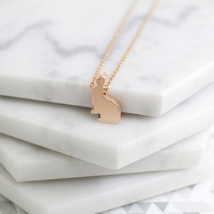 Tiny Rose Gold Lovely Rabbit Necklace, Dainty Necklace, Rabbit Necklace,Birthday Gift,Flower Girl Necklace-JU4 image 2