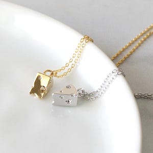 Dainty Cheese Necklace, Slice Cheese Necklace, Swiss Cheese Necklace, Cute Little Cheese Necklace