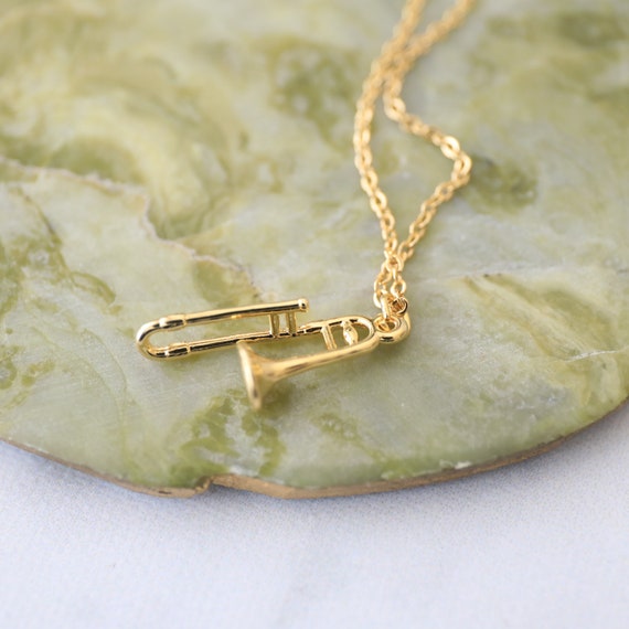 Trombone Pendant Necklace Music Instrument Necklace Birthday