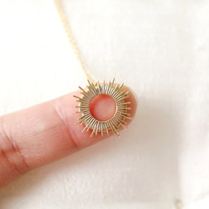 Sun Necklace, Gold Sunburst Pendant Necklace, Starburst Necklace, Dainty Necklace, Graduation Gift,Birthday Gift