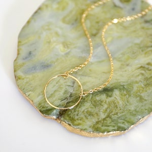 Gold Circle Charm Necklace,Eternity, Circle, Gold Circle Necklace,Bridesmaid Gift, Birthday Gift