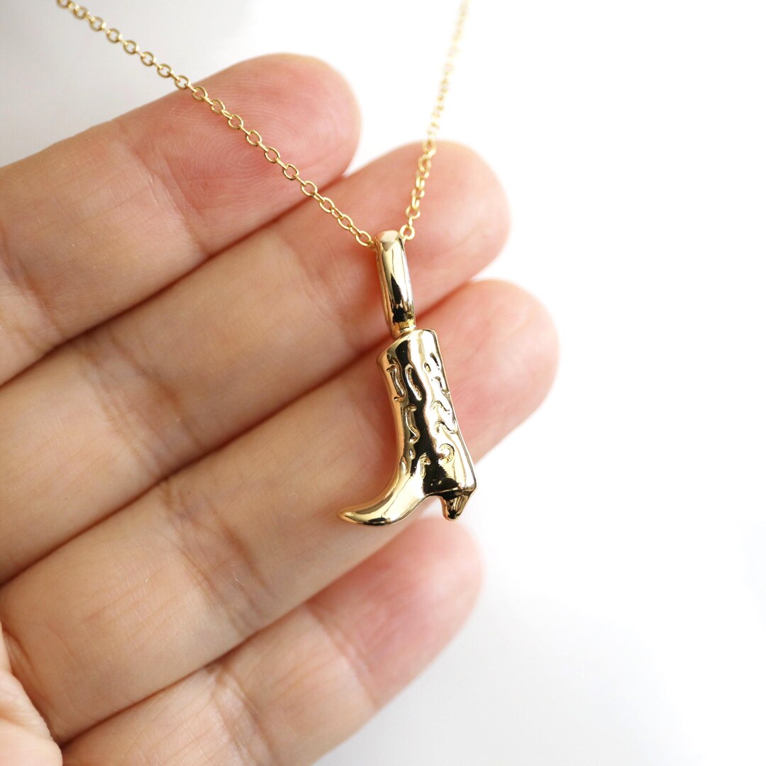 Dcfywl731 Collana Con Ciondolo Stivale Da Cowboy Oro - Gioiello Western Per Donne E Ragazze, Regalo Country