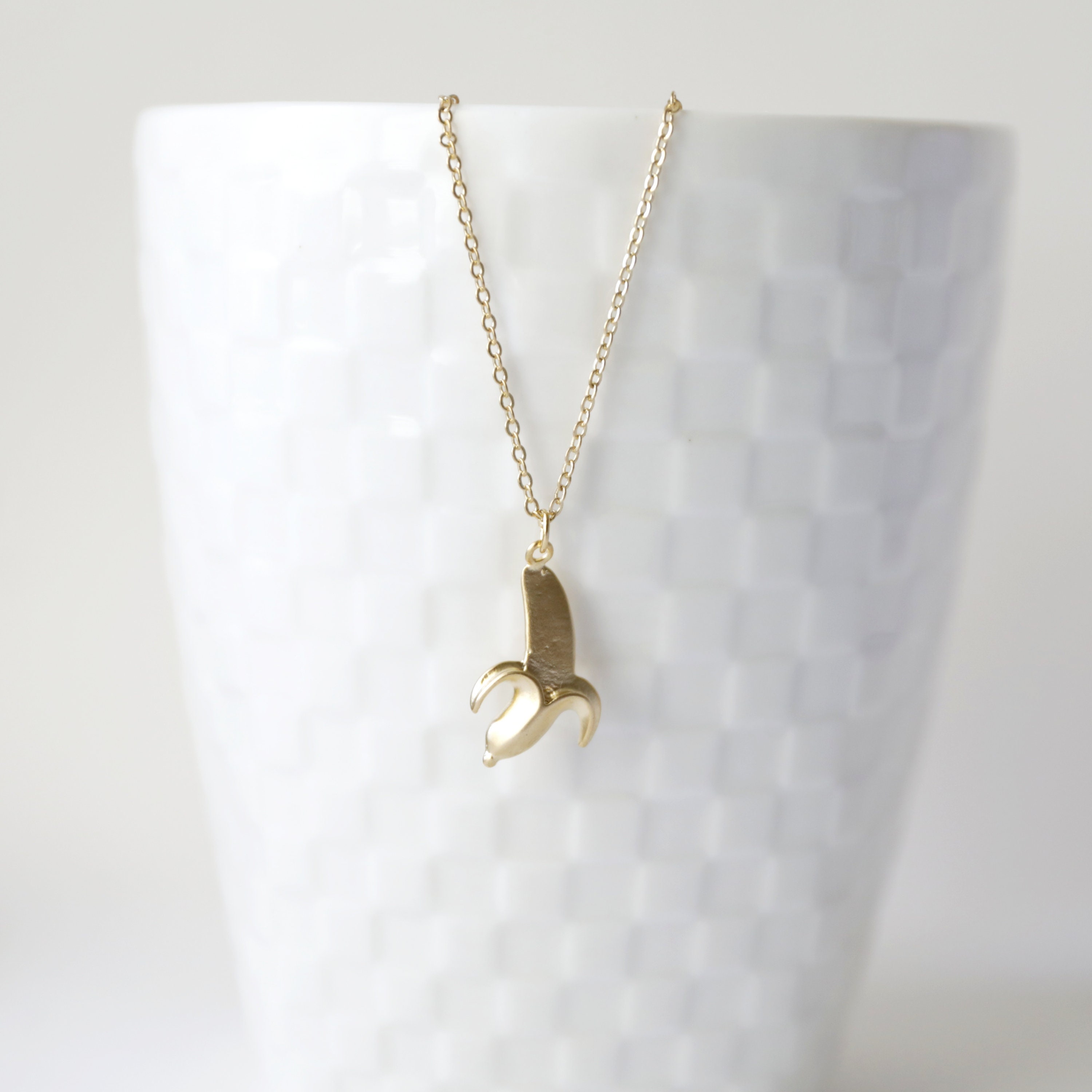 thumbnail image 2 of Banana Necklace For Banana Lovers | Cute Fruit Jewelry With Motivational Card Gift Set 2 of 14
