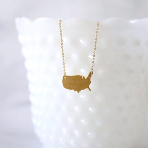 Ketting met hanger Amerikaanse kaart, ketting met kaart van de Verenigde Staten, Amerika, ketting met kaart, ketting van 4 juli