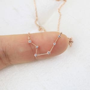 Rose Gold Aquarius Necklace, Zodiac Jewelry,Celestial Jewelry, Constellation Necklace ,February, January Birthday Gift,Bridesmaid Gift