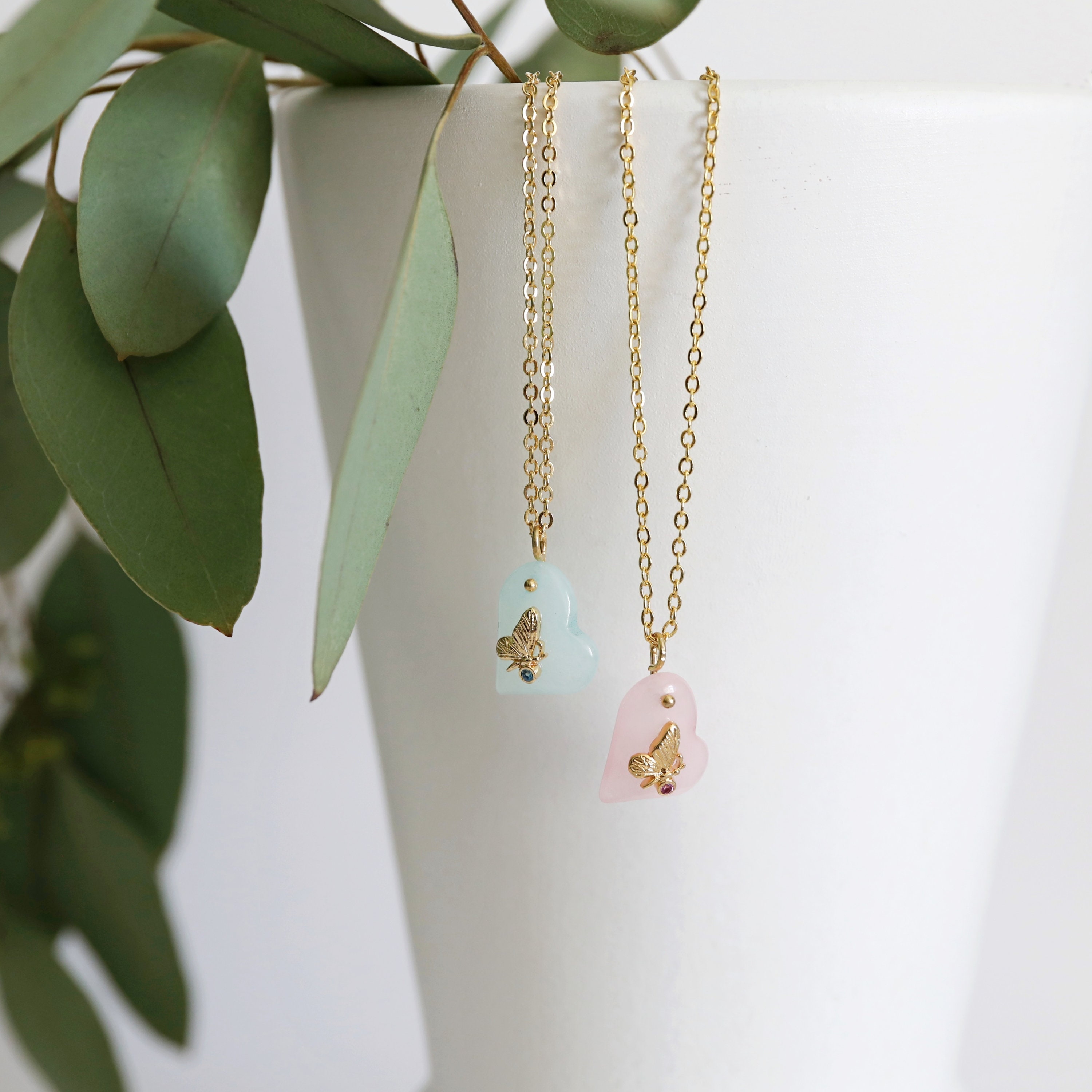 Manqyi Collana A Farfalla Carina, Collana con Ciondolo a Forma di Fiocco di Cristallo, Collana Fiocco, Collana Donna, Collana Cuore con Zirconi Cubici, Collana Fiocco con Rosa Zirconia Cubica Collana