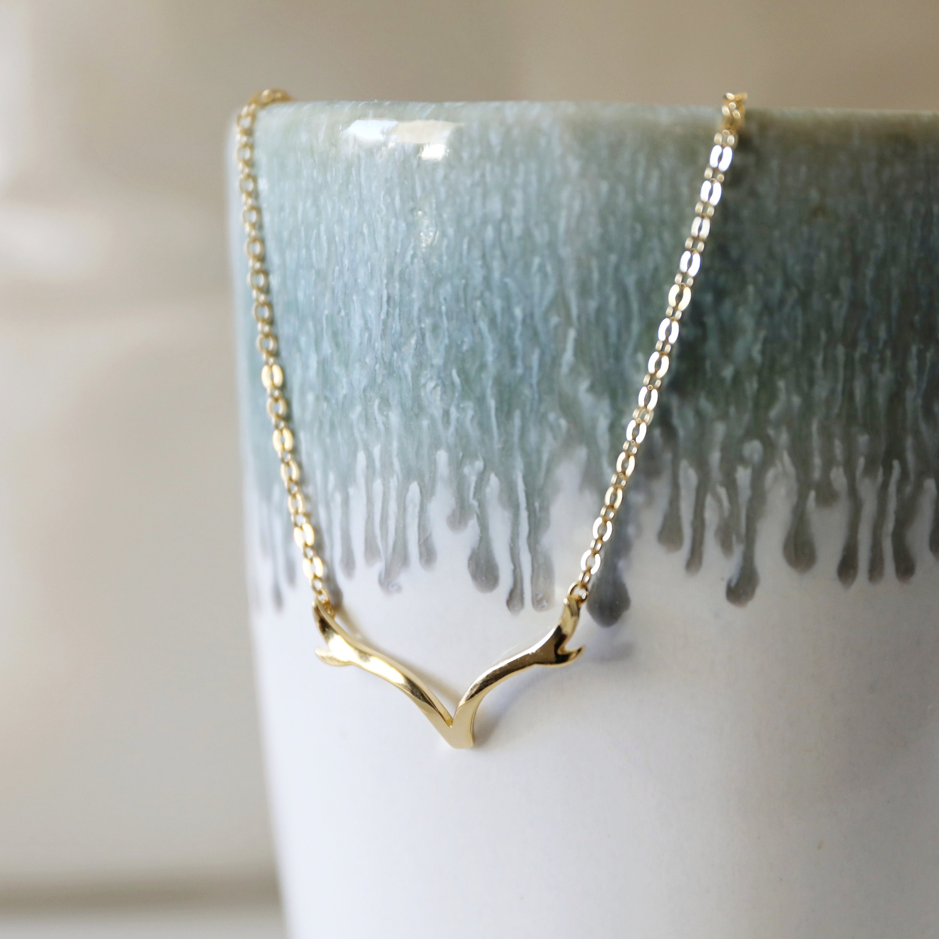 SALAN Collana A Forma di Corna di Cervo di Alce in Argento Sterling 925 con Collane E Ciondoli in Opale Blu per Le Donne