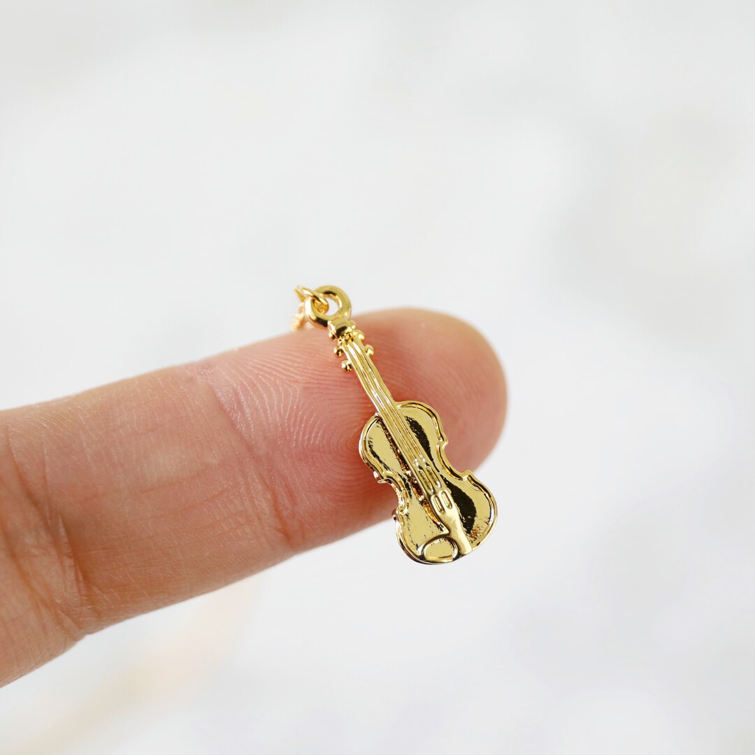 Violin Necklace, Gold Violin Pendant Necklace, Birthday Gift,dainty