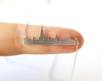 Gold Plated New York City Skyline Necklace