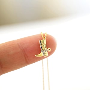 Dainty Gold Cowboy/ Cowgirl Boots Charm Necklace, Cowboy Boots Charm Necklace, Bridesmaid gift, Birthday Gift, Minimalist Necklace